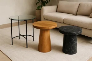 De materiaalkeuze van bijzettafels