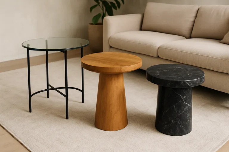 De materiaalkeuze van bijzettafels